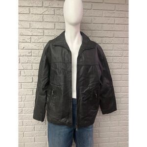 Bosi Men’s Black Leather Jacket Size L